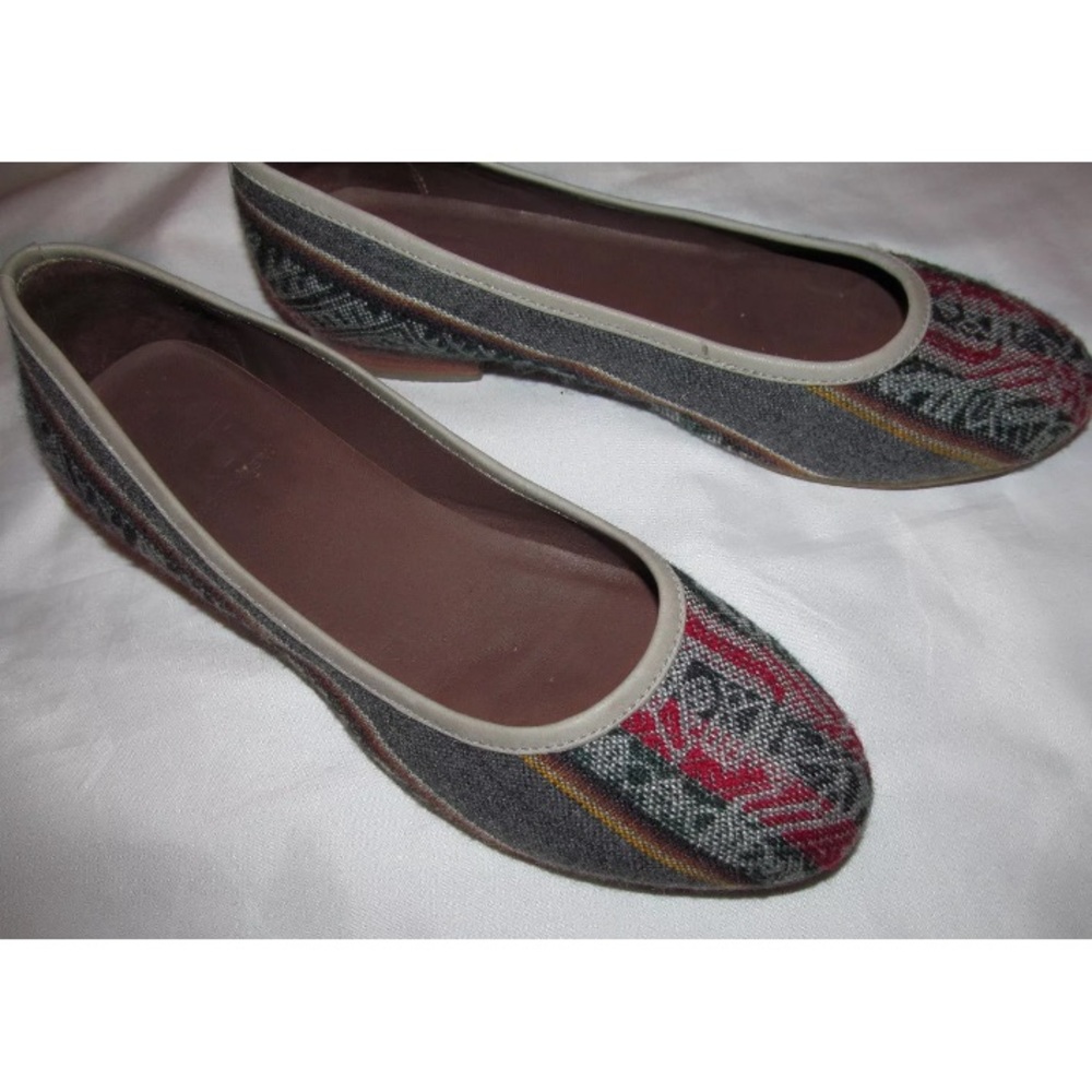 FORTRESS OF INCA Aztec ethic print flats shoes